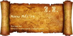 Nanu Márk névjegykártya