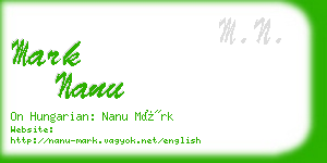 mark nanu business card